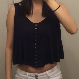 Blue Flowy Crop Top